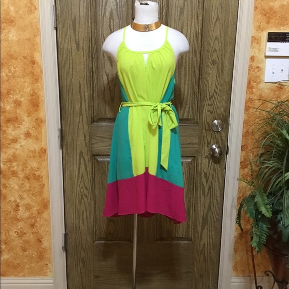 Karlie color block Halter neck high low dress - Picture 5 of 8